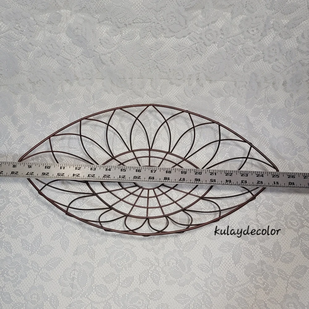 Vintage Large Metal Wire Fruit Basket 17.25